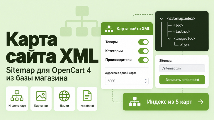 Карта сайта XML для OpenCart 4.1.0.4