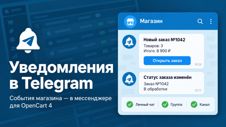 Уведомления в Telegram для OpenCart 4